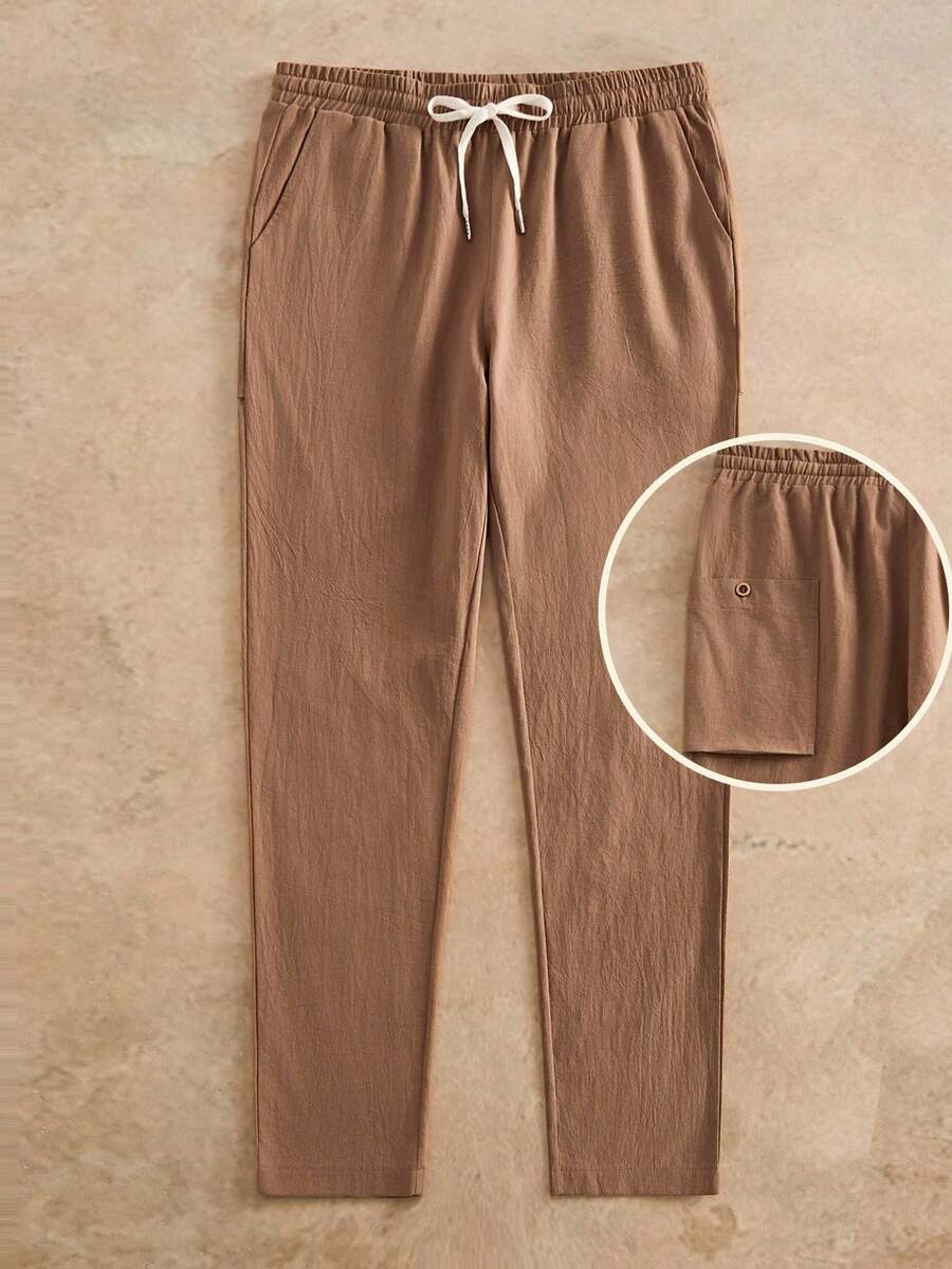 Manfinity VCAY 男士梭织弹力腰带口袋直筒宽松休闲裤