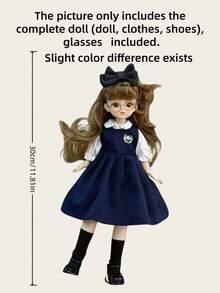 POKOJA LAND 1个30厘米6件套乙烯基娃娃玩具洛丽塔时尚衣橱套装可更换服装粉色蓝色白色可爱服装收藏装扮游戏礼物送给女孩青少年生日派对拍照道具（非毛绒填充） - 彩色 - 查看 6