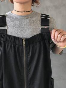 FRIFUL Women's Sleeveless Jumpsuit Style Long Straight Dress, Summer - Grey - View 1