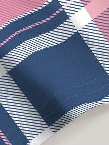 Resyla Women's Plaid Round Neck Short Sleeve Casual Versatile Top - Multicolor - View 5