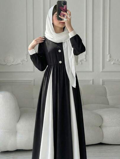 رمضان
قرقيعان 
فستان العيد جلابيات رمضان 
جلابيات       
جلابيه       
الملابس التقليدية العربية      
Abaya       جلابية       
قفطان        جراب Tween Girl Two-Pieces Set Consisting Of A Black And White Long-Sleeved Long Dress With A Stylish Hem Design, Which Is Casual, Elegant And Simple, Suitable For Travel. It Pairs Well With A Headscarf And Is A Conservative Middle Eastern Style Two-Pieces Set. Teen Girl Modest Dress, Black And White Abaya Black And White Kids Church Dress Muslim Girl Dres