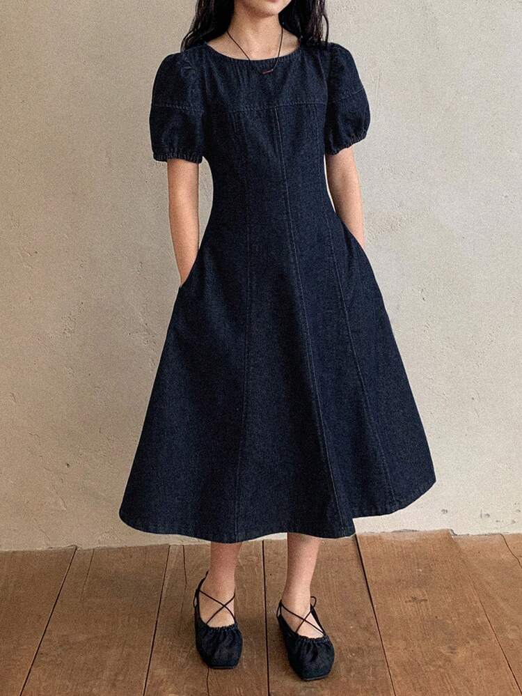 Tween Girls Denim Short Sleeve Dress