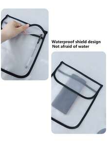 1 pieza Delantal impermeable y resistente al aceite de TPU para cocina, peluquería, transparente, con bolsillos, ropa de trabajo, fácil de limpiar, de moda - multicolor - Ver 7