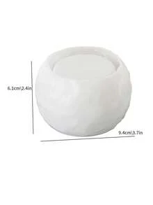 Molde de silicona con textura de piedra espacial, forma circular, para hacer jarras de cemento, cajas de almacenamiento, velas aromáticas de cera de soja, portavelas, macetas para suculentas y flores, decoración del hogar en estilo nórdico minimalista - molde de silicona blanco - Ver 2