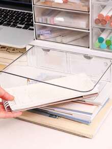 Transparent Acrylic Book Stand, Desktop Book File Storage Divider, Shelf Holder For Student Desk And Office Organizer Back To Home - Clear - View 6