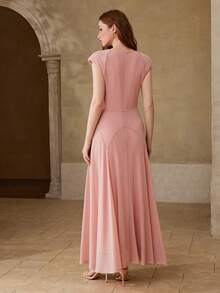 MOTF PREMIUM ĐẦM DÀI DÁNG CHỮ A CÓ CẤU TRÚC DÀNH CHO NỮ, XUÂN/HÈ - Hồng - Xem 3