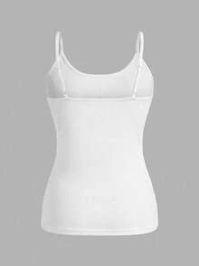 SHEIN EZwear 大码女式两件套黑白罗纹紧身休闲吊带背心 - 彩色 - 查看 6