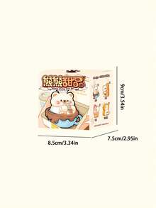 POKOJA LAND 1/6PCS 新款小熊甜点盲盒树脂工艺品桌面摆件可爱宠物收藏人偶，适用于家居办公室装饰，节日礼物收藏 - 彩色 - 查看 6