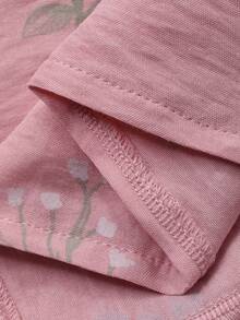 DAZY 女士花卉印花拼接饰边吊带睡裙 - 粉色 - 查看 9