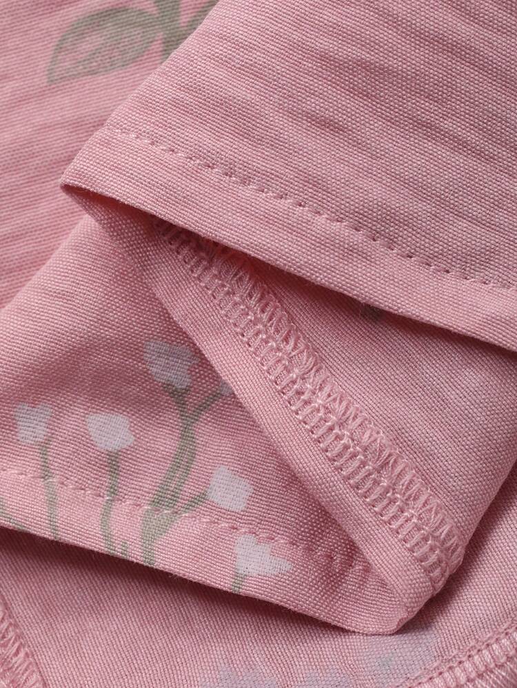 Floral Print Patchwork Trim Camisole Nightgown For Women