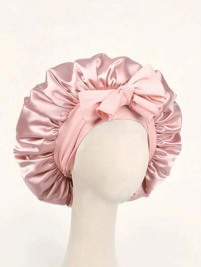 1pc Luxurious Satin & Silk Bonnet For Sleeping - Adjustable Comfort Fit With Tie Band - Unisex Night Hair Protection For Men & Women Home Bathroom Decor Spring Summer Autumn Winter