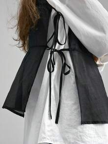 Ontre 2026 Spring/Summer New Black Reversible Camisole Top With Side Tie, Versatile Women's Top, Suitable For Valentine's Day, Carnival, Beach, Party, Elegant - Pink - View 4