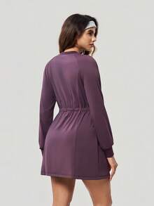 OutZeal Women Active Dress Daily Casual Quick-Drying Buttery Soft Drawstring Waist With Pockets - Red Violet - View 7