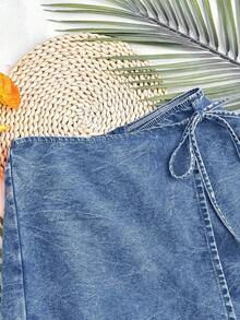 Soleia 女士休闲牛仔短裤，蓝色 - 中等水洗藍 - 查看 8
