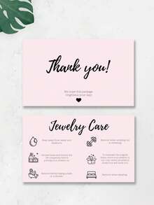 50Pcs Jewelry Care Card , Jewelry Care Instructions Card, Thank You Card, Jewelry Packaging Insert Back To School,Back To School,School Supplies - Multicolor - View 5