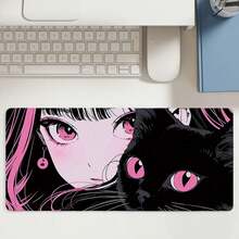 1件装动漫猫咪图案游戏办公鼠标垫，防滑防尘，电脑桌面装饰垫。表面采用硅藻土材质，底部采用橡胶材质，防滑耐用。 - 525-Cat - 查看 7