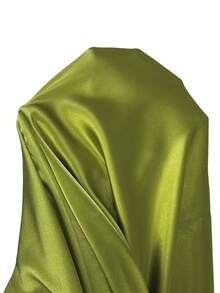 Aloruh 优雅浪漫的深V露背交叉绑带绿色缎面连衣裙，适合情人节 - 綠色 - 查看 7