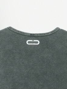 NEON BLANC Men's Crew Neck Ribbed Letter & Butterfly Print Casual Everyday Long Sleeve T-Shirt - Dark Green - View 5