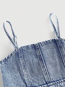 Maija Kids Maija Kids Young Girl' Blue Denim Jumpsuit Shorts,Kid Girls Spring And Summer Casual Vacation Country Boho Wear, Beach Outfits For Kid Girls, Western Street Wear For Girl, Spring Break Outfits, Rave Outfits Festival Denim Overall - Light Wash - View 4