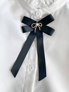 PrepCrw 女童学院风蝴蝶结装饰前扣泡泡袖衬衫 - 彩色 - 查看 6