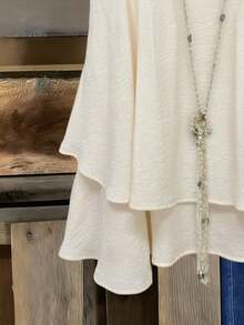 Linhara Áo hai dây và áo khoác gile dệt kim gợi cảm, thoải mái, dành cho kỳ nghỉ hè, cỡ lớn. - Màu be - Xem 3