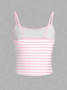 INAWLY Áo kẻ sọc, Áo họa tiết, Áo mùa hè, Áo nữ, Áo tank top thường ngày, Áo thời trang, Áo streetwear, Áo streetwear nữ, Áo phong cách Y2K, Áo vintage, Áo hình chữ thập có cánh, Áo màu hồng - Nhiều màu - Xem 2