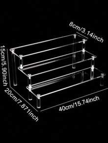 1件装奢华透明亚克力多层香水展示架 | 房间美容收纳展示架 家居装饰 返校季房间装饰 学习用品 - 彩色 - 查看 11