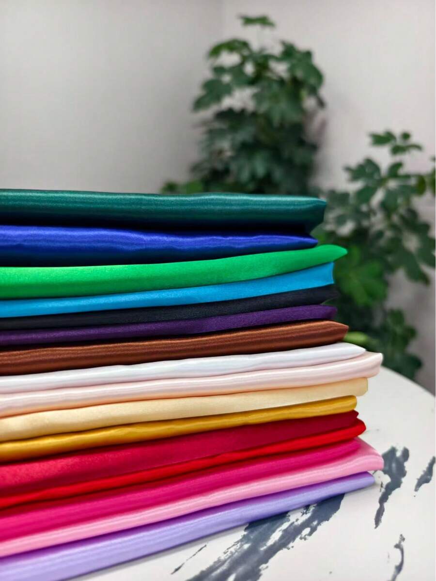1 Tấm vải satin giả lụa trơn, mịn và mềm mại, bóng mượt, thích hợp cho các dự án thủ công DIY đám cưới và làm rèm cửa. - Nhiều màu - Xem 1