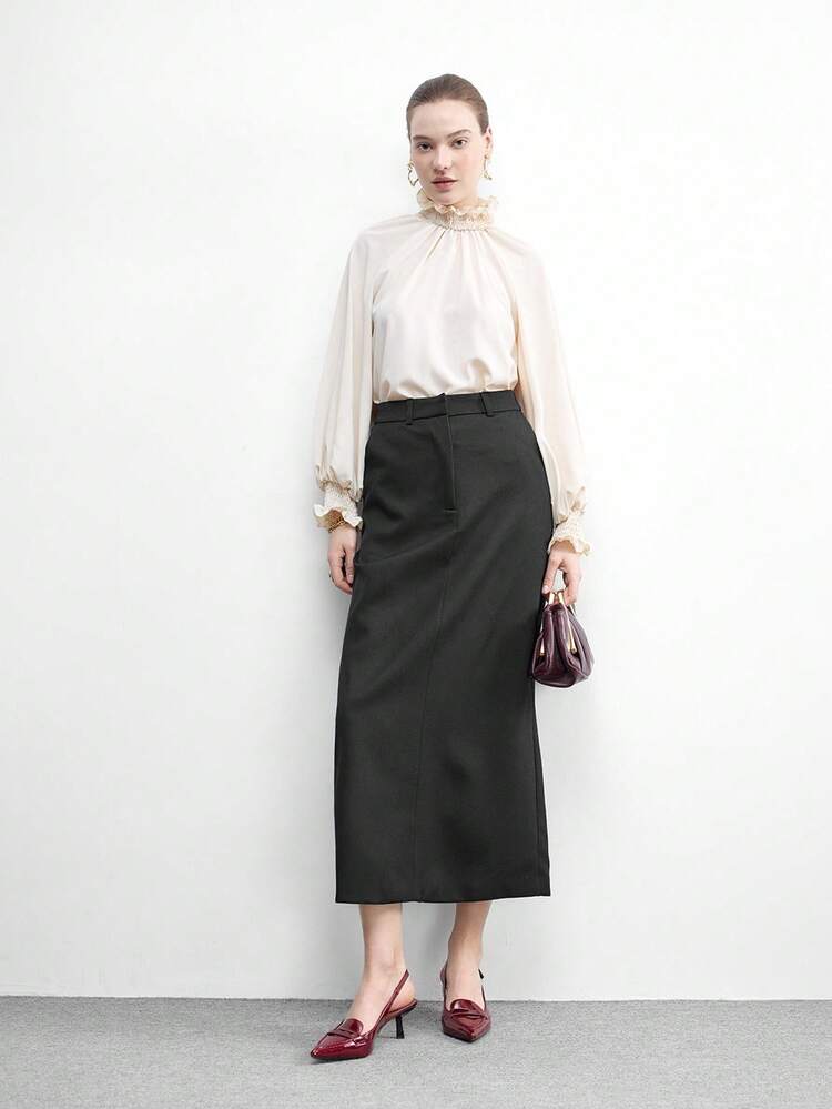 CUCCOO BIZCHIC Burgundy Pointed Toe Stiletto High Heel Fashionable Minimalist French Style Versatile Women Pumps, Spring/Autumn Valentine's Day