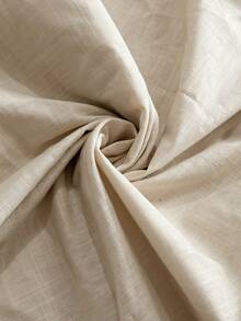 Easowa 100%纯棉杏色宽松女式两件套，立领蝙蝠袖短袖不规则下摆衬衫搭配长裤，保守时尚的套装，适合办公室、通勤和日常休闲穿着，春夏款。 - 杏色 - 查看 8