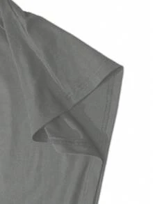 Casual Áo thun nam dài tay cổ tròn in chữ, kiểu dáng thường ngày, thích hợp cho mùa hè. - Xám - Xem 3