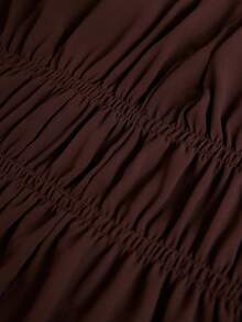 Aveloria Rosie Trendig design Sense Casual plisserad midja med lanternärm och långärmad klänning - Brun - Visa 6