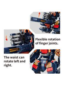 MINKOJA Blue & Red Mecha Robot Building Blocks (450PCS) - Crazy Thunder Cannon With Movable Joints & Detachable Weapons - Multicolor - View 3