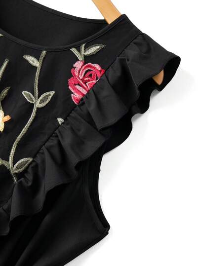 GlowEve CURVE 大码女式花卉刺绣图案优雅派对连衣裙，适合夏季穿着