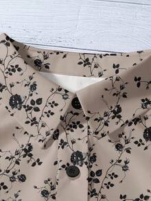 EMERY ROSE Camisa de talla grande con estampado minimalista todo sobre - Multicolor - Ver 4