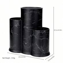 1 pieza Soporte universal de para cuchillos, tres en uno, soporte para utensilios de cocina, soporte para almacenamiento de cuchillos, soporte vacío para cuchillos, herramientas de cocina grandes, soporte multifuncional de cocina con acabado negro cepillado para ahorrar espacio, para palillos, cuchillos y talla grande - Dibujo de alambre negro 3 en 1 - Ver 6