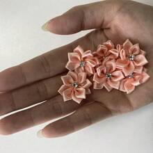 30 piezas/set Accesorio de decoración de prendas de unicolor, diseño de flor de cristal de fantasía de tela linda para manualidades de joyería DIY para coser - Color del capullo de nieve - Ver 10