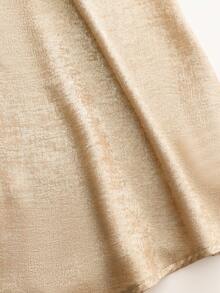 Franclia This Elegant Gold Halter-Neck Sleeveless Dress Is Perfect For Women's Summer, Spring, Valentine's Day, Carnivals, Beach, Parties, Birthdays, Vacations, Casual Wear, And Graduation Season. It's Also A Women's Halter-Neck Party Dress, A Stylish Party Gown, An Elegant Dress, A Valentine's Day Dress, A Date Dress, A Fitted Party Dress, A Spring Dress, And A Versatile Women's Dress.Graduation Season Attire, Fashionable Casual Commuter Wear, Business Office Wear, Versatile And Stylish Everyday Casual Wear, Urban Teacher's Professional Attire - Gold - View 7