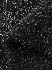 FRIFUL 女士短款加厚休闲甜美叠层毛衣裤，秋季 - 黑色 - 查看 6