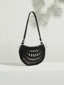 SHECARRY 女士单肩包，适合日常通勤、旅行、购物、散步 - 黑色 - 查看 2