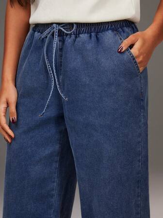 Athîral Women's Solid Color Twist Pocket Casual Versatile Jeans