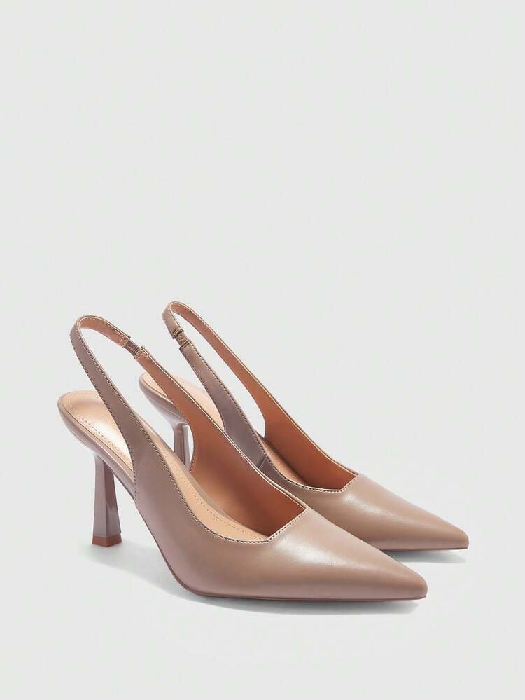 CUCCOO BIZCHIC Pointed Toe Open-Back Pumps High Heels, Casual Spring Shoes Spring Break Easter For Christmas Spring Shoes