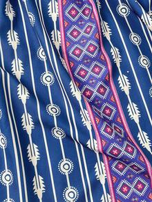 EMERY ROSE 女士新款弹力腰印花度假半身裙，适合通勤、圣诞节、新年、街头风、法式浪漫风、休闲风、中东复古风、下午茶、派对、感恩节、返校季、春夏等场合。 - 藏蓝色 - 查看 4