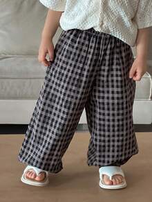 Dazy Kids 男童休闲格子宽松裤，带斜插口袋