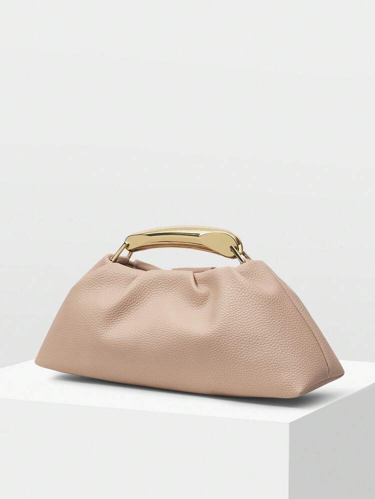 PU LEATHER TOP HANDLE BAG