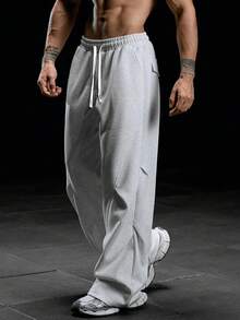 Gym Rark Men's Solid Color Casual Sports Pants - Grey - View 4