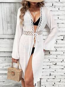 Swim Lushoire 和服腰雙圈帶和服 - 白色 - 查看 2