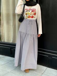 Veilorie Women's Plaid Print Tie-Knot Ruffle Hem Casual A-Line Skirt - Multicolor - View 6