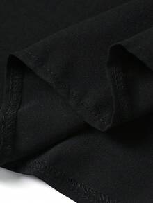 Modelyn Chân váy chữ A màu trơn, chất liệu lưới thêu họa tiết trang nhã, cỡ lớn, phù hợp cho mùa xuân và mùa thu. - màu đen - Xem 4