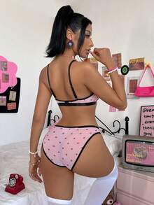 Eraneu 2pcs/Set Women's Romantic & Cute Lingerie Set, Valentine's Day